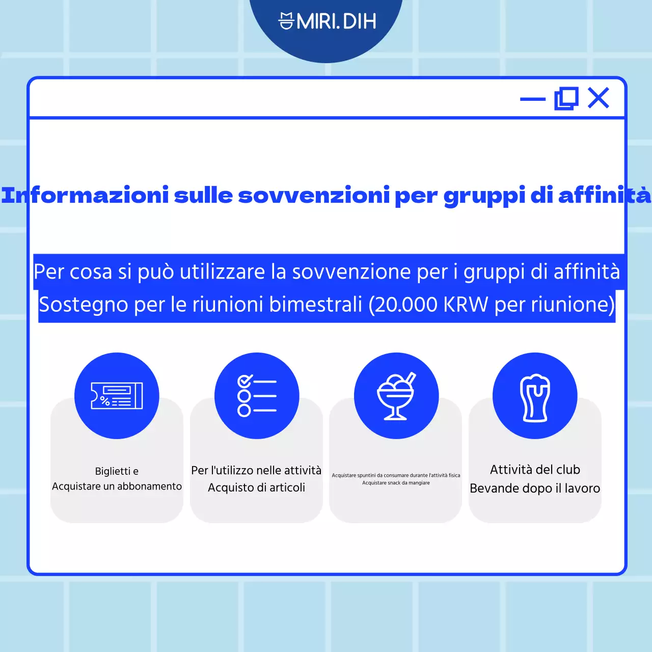 Descrizione del Club Blue Tidy