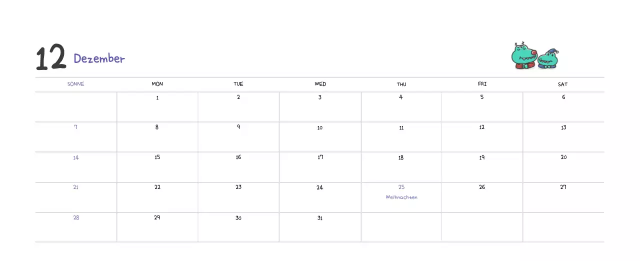 Ein Kalender mit einem niedlichen Ago-Illustrationskonzept