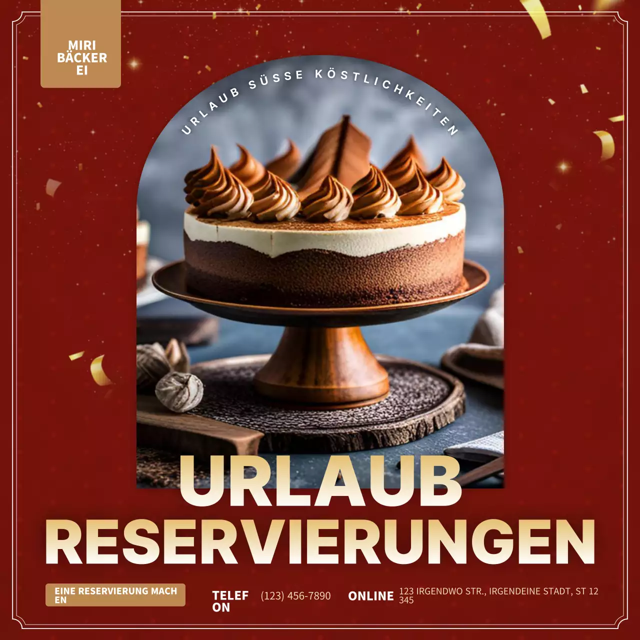 rot elegant Bäckerei Förderung