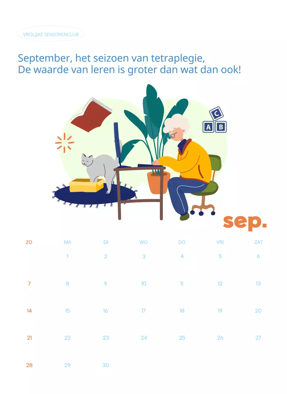 Zakelijke kalender met leuke illustraties