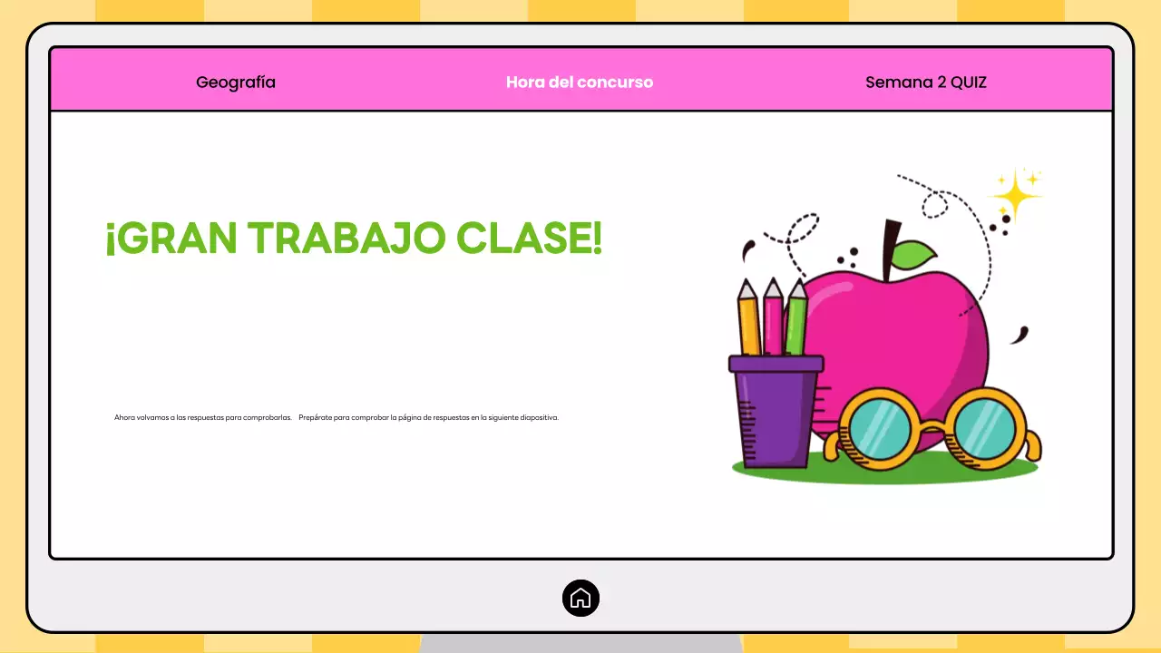 Concurso de geografía moderna rosa y amarilla