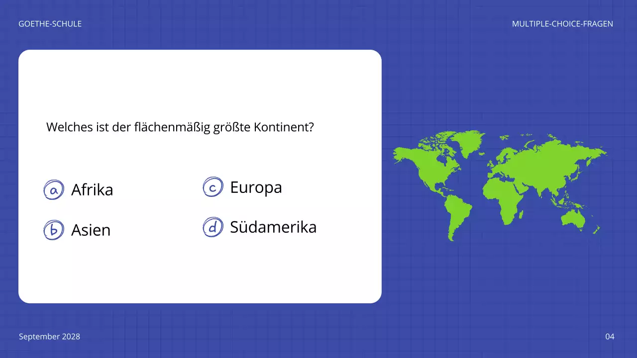 blaues spielerisches Quiz Ankündigung