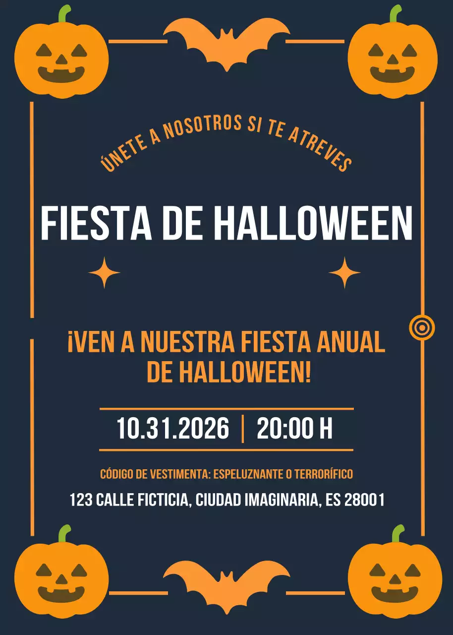 Invitación de Halloween retro naranja