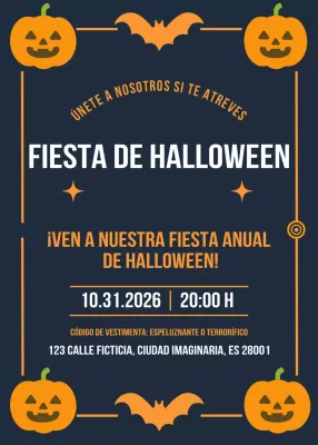 Invitación de Halloween retro naranja