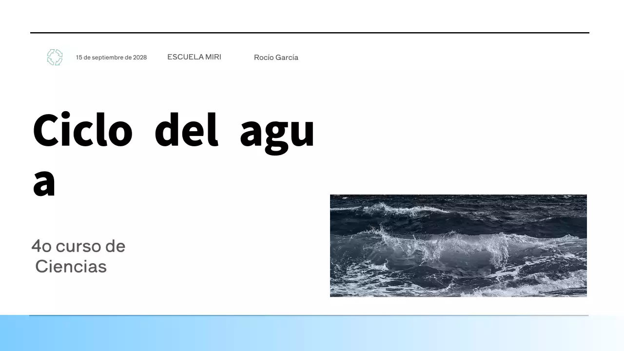 Material minimalista azul para la clase de ciencias de 4º curso