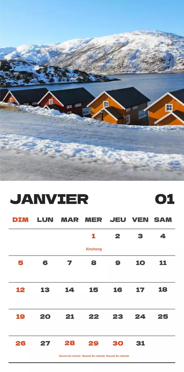 Calendrier de nettoyage des photos du ciel