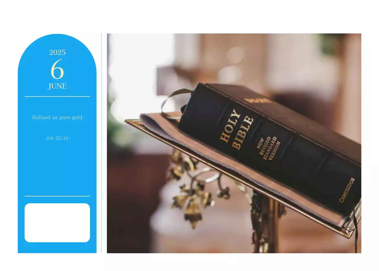 Blue modern concept church calendar