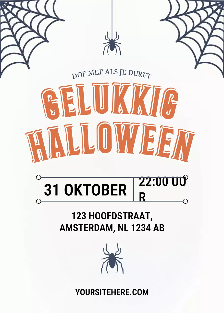 Oranje Retro Halloween Uitnodiging
