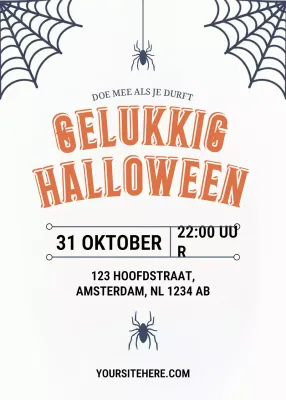 Oranje Retro Halloween Uitnodiging