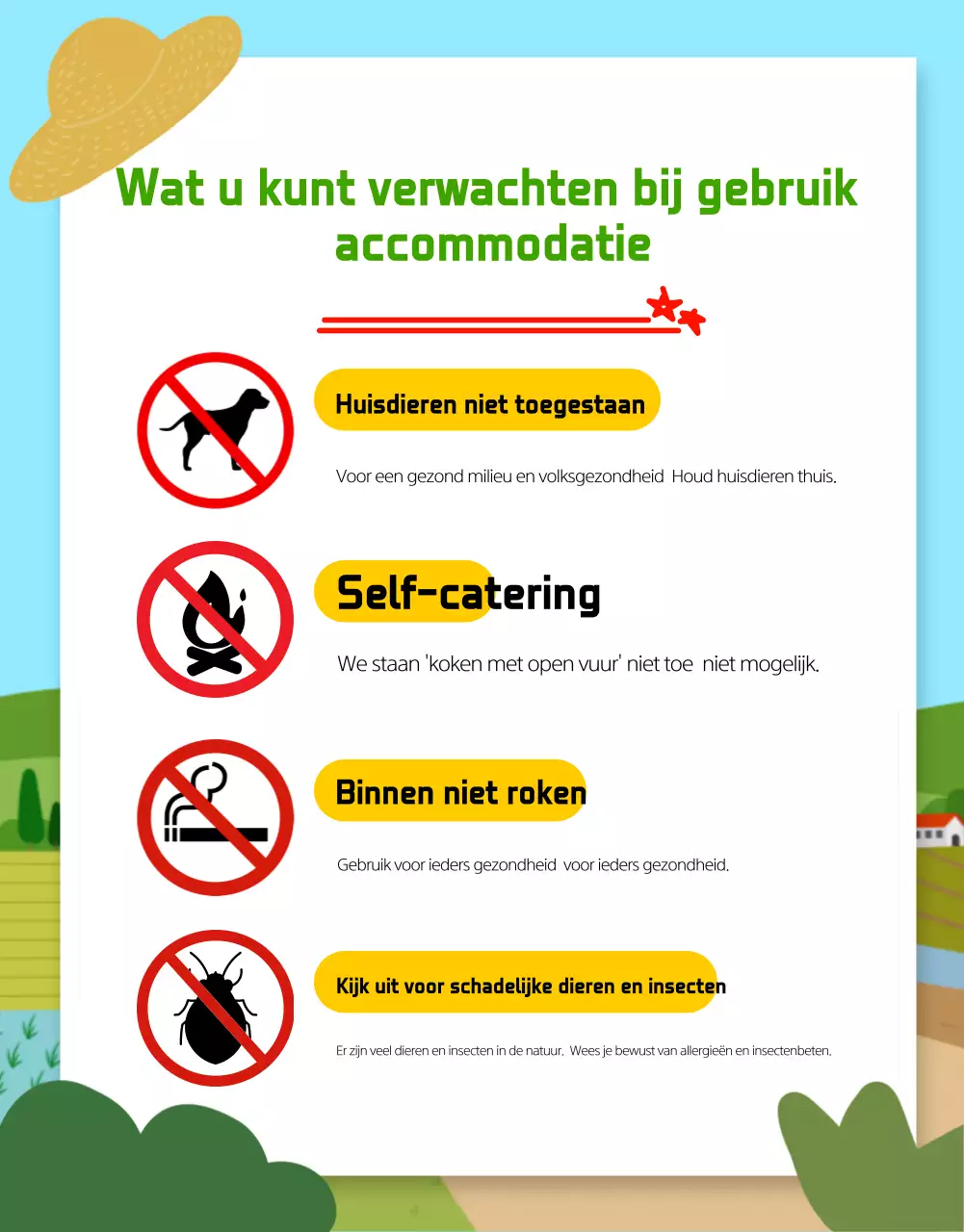 Plattelandservaringen promoten in lichtblauw