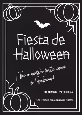 Invitación de Halloween retro negra