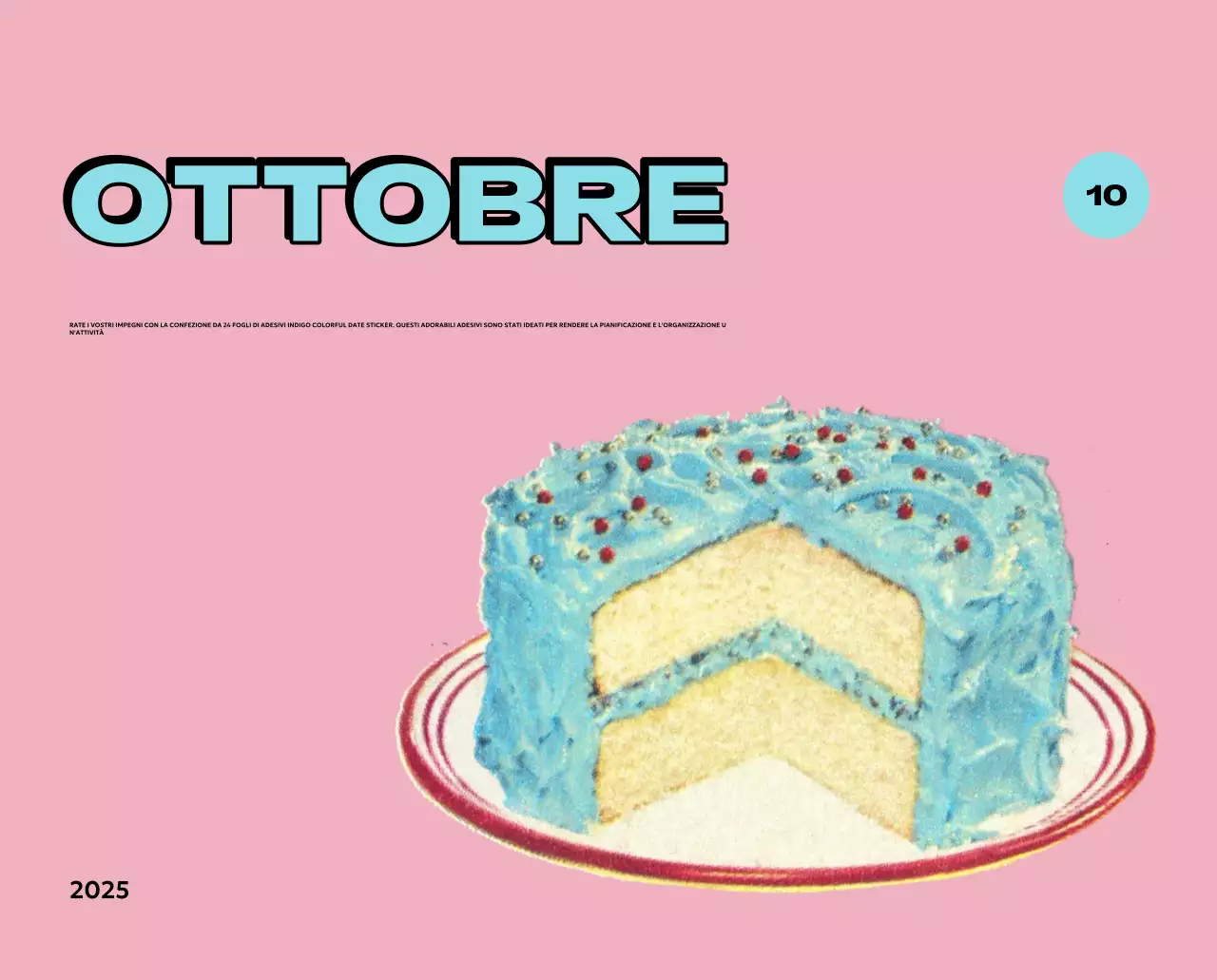 Calendari colorati con una varietà di illustrazioni retrò