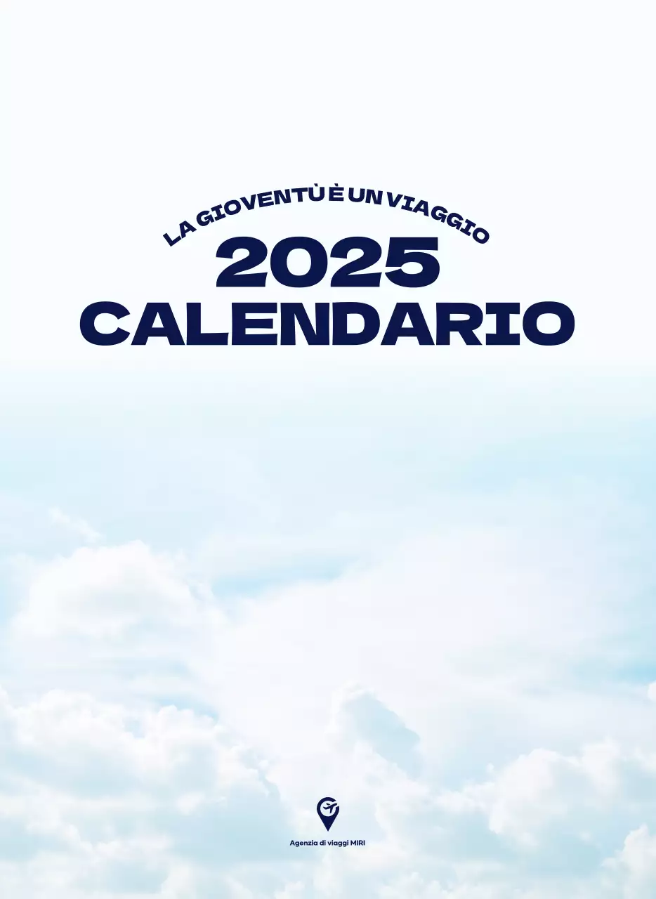 Calendario pulito con foto del cielo