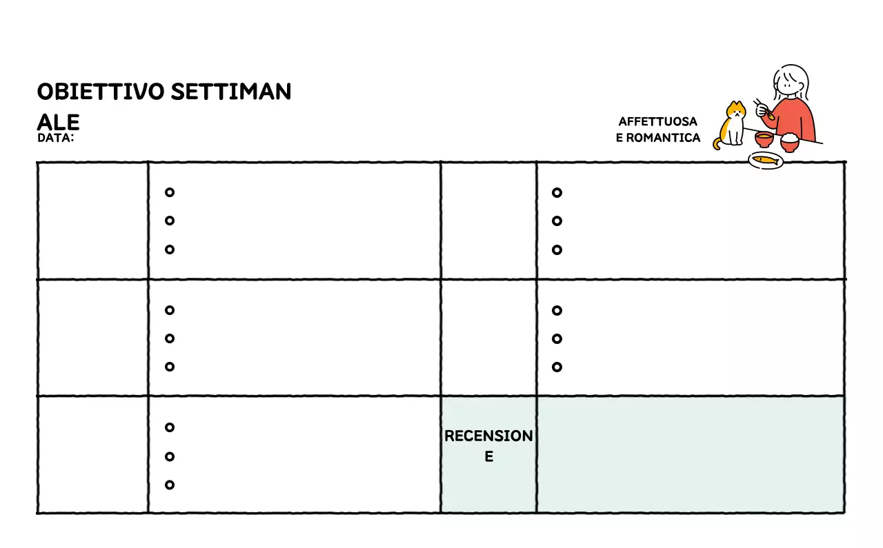 Calendario illustrato con un grazioso stile di linee
