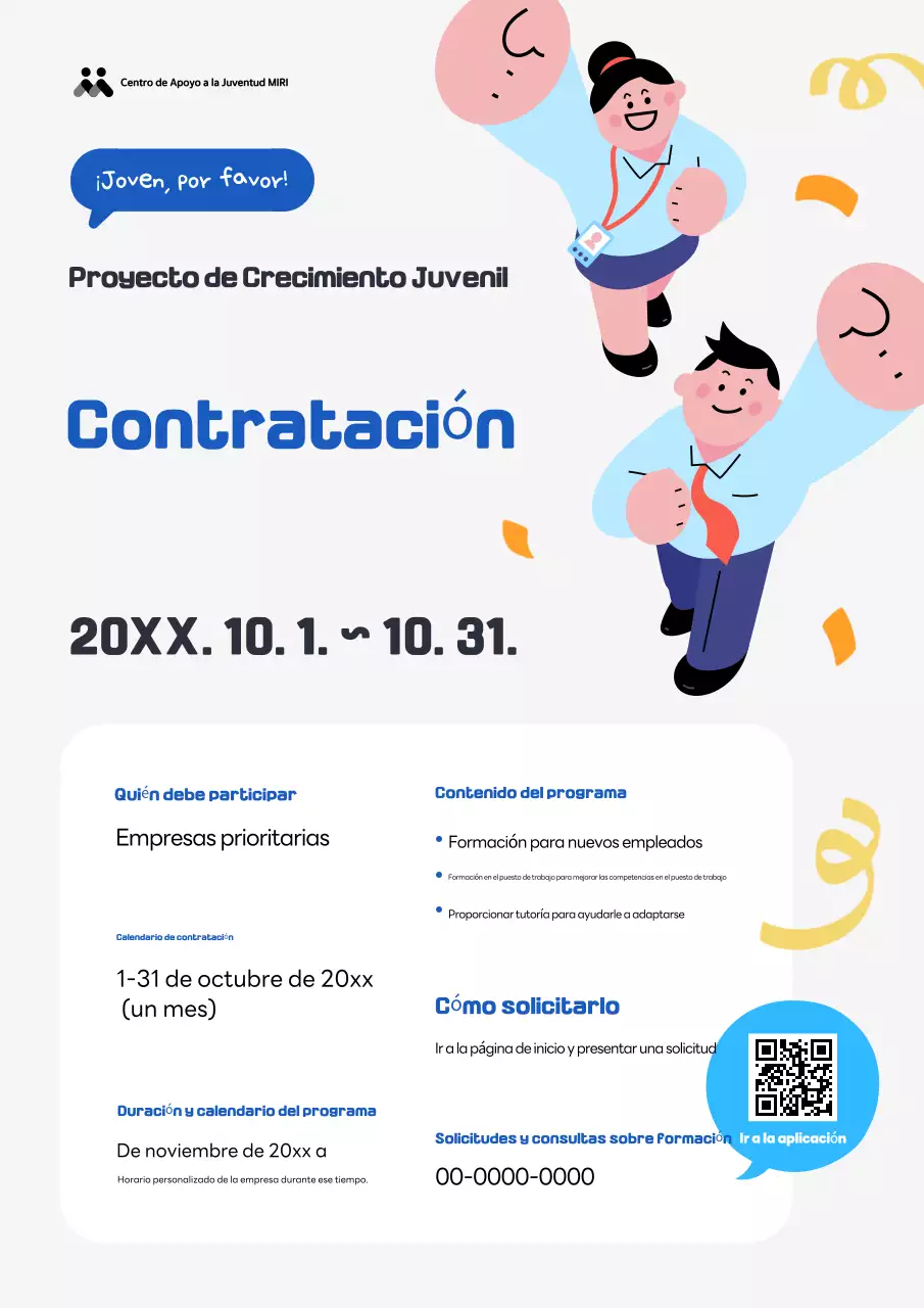 Blue Simple Contratación de jóvenes