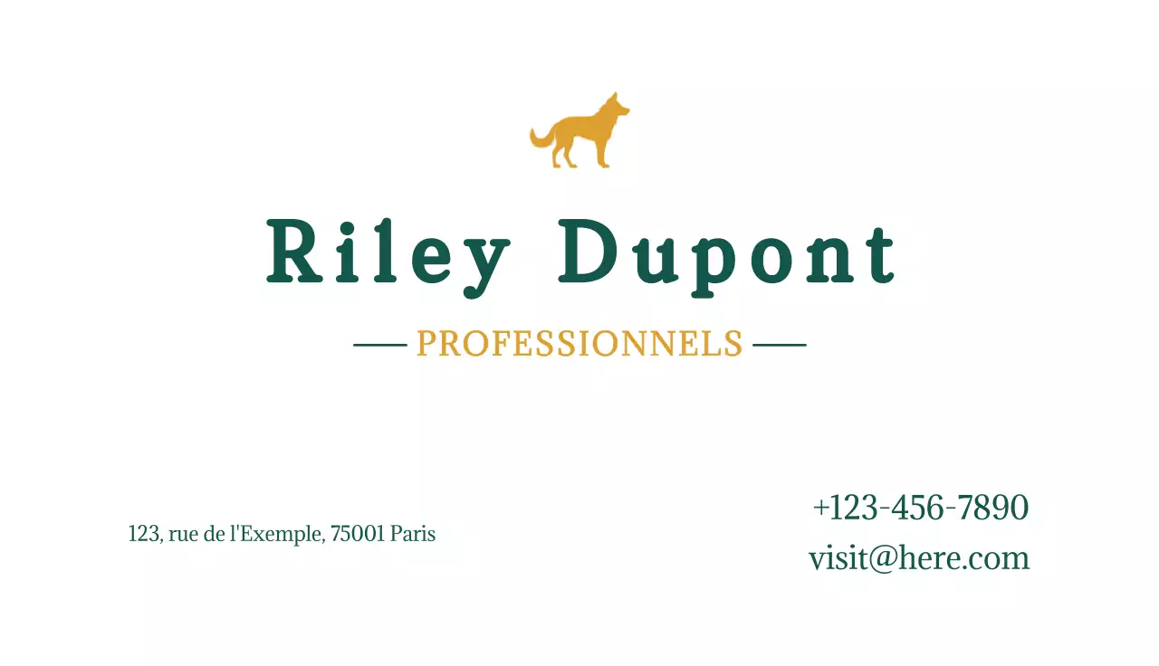 carte de visite professionnelle verte