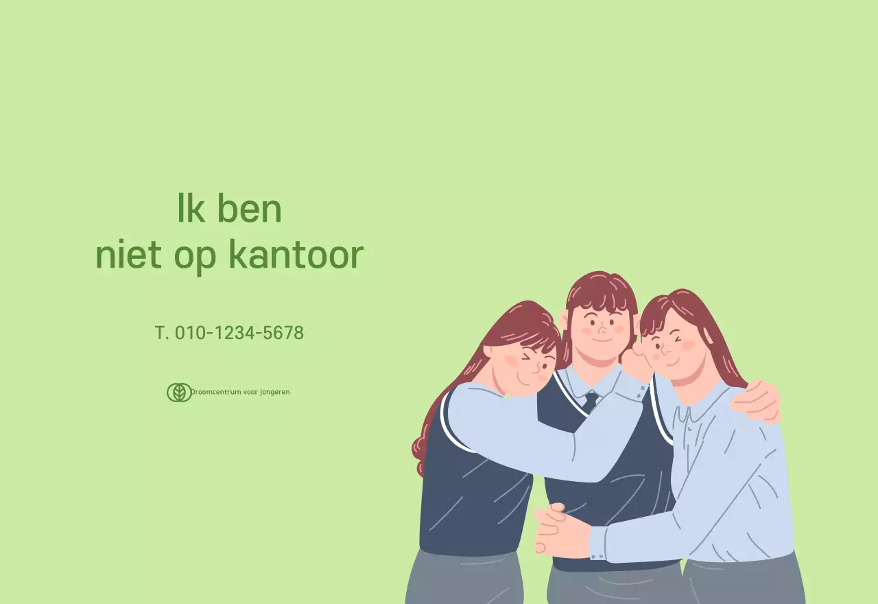 Kalender met jeugdillustraties op een geelgroene achtergrond