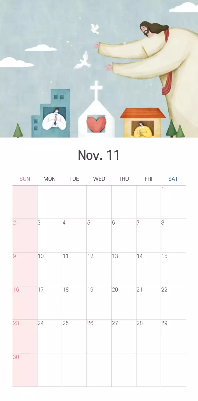 파스텔 깔끔한 일러스트 교회