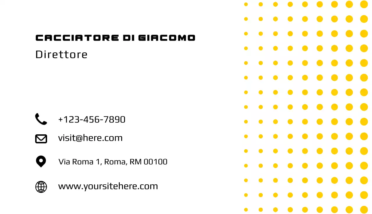 biglietto da visita giallo moderno