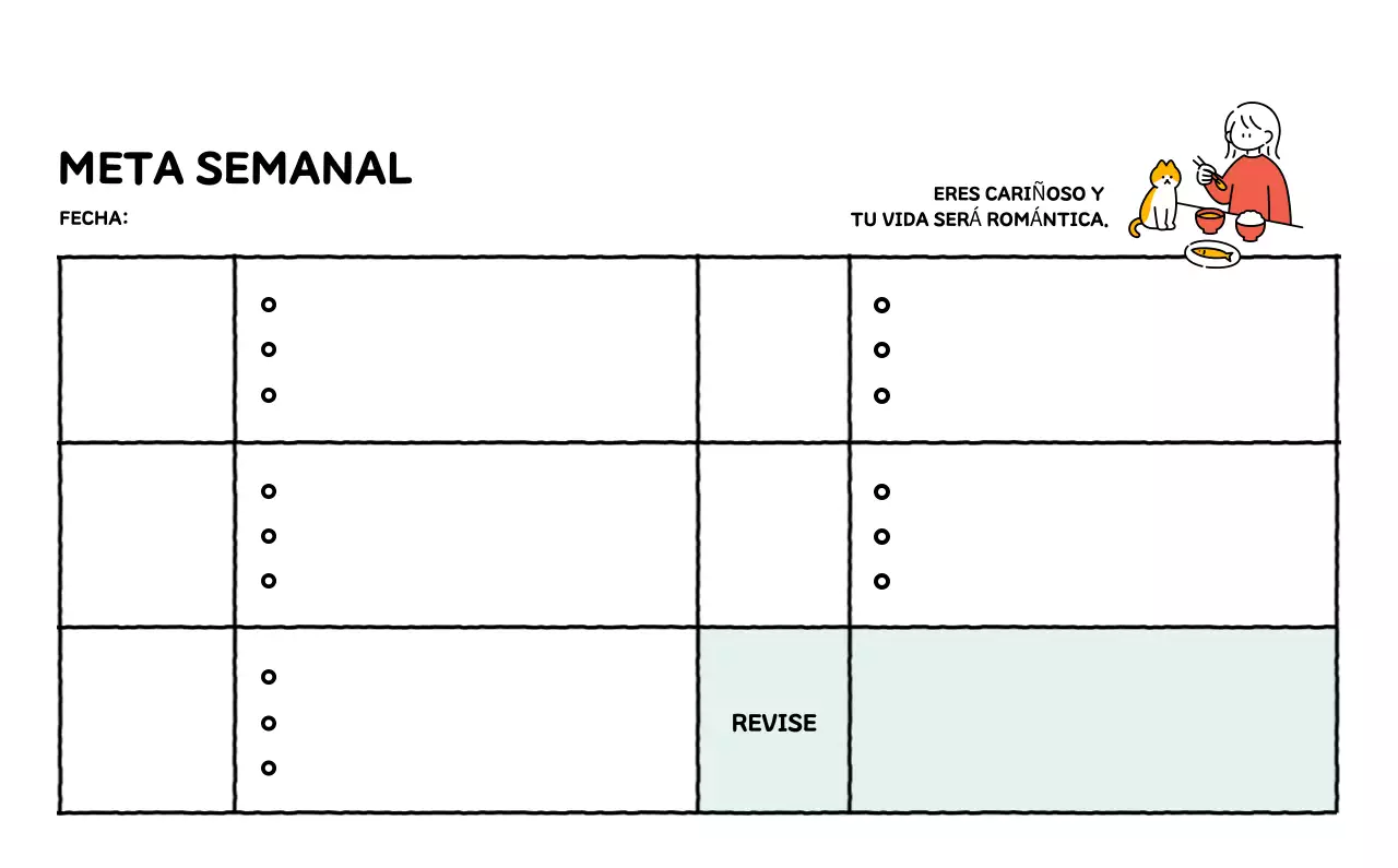 Calendario ilustrado con un bonito estilo de líneas