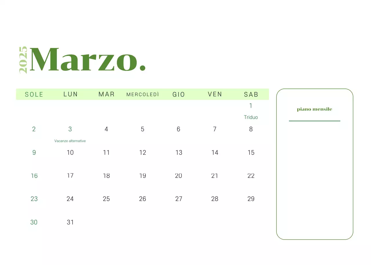 Calendario con illustrazioni giovanili su sfondo giallo-verde