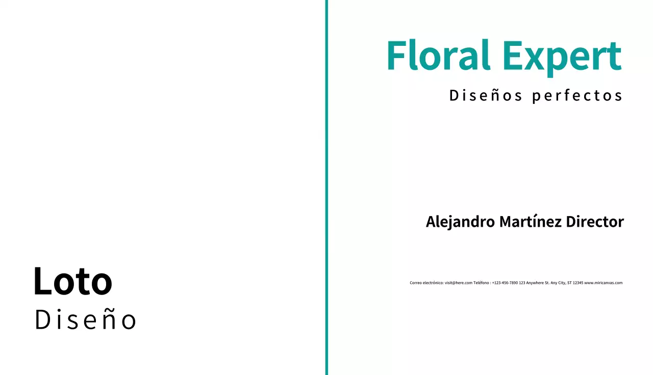 tarjeta de visita minimalista verde azulado