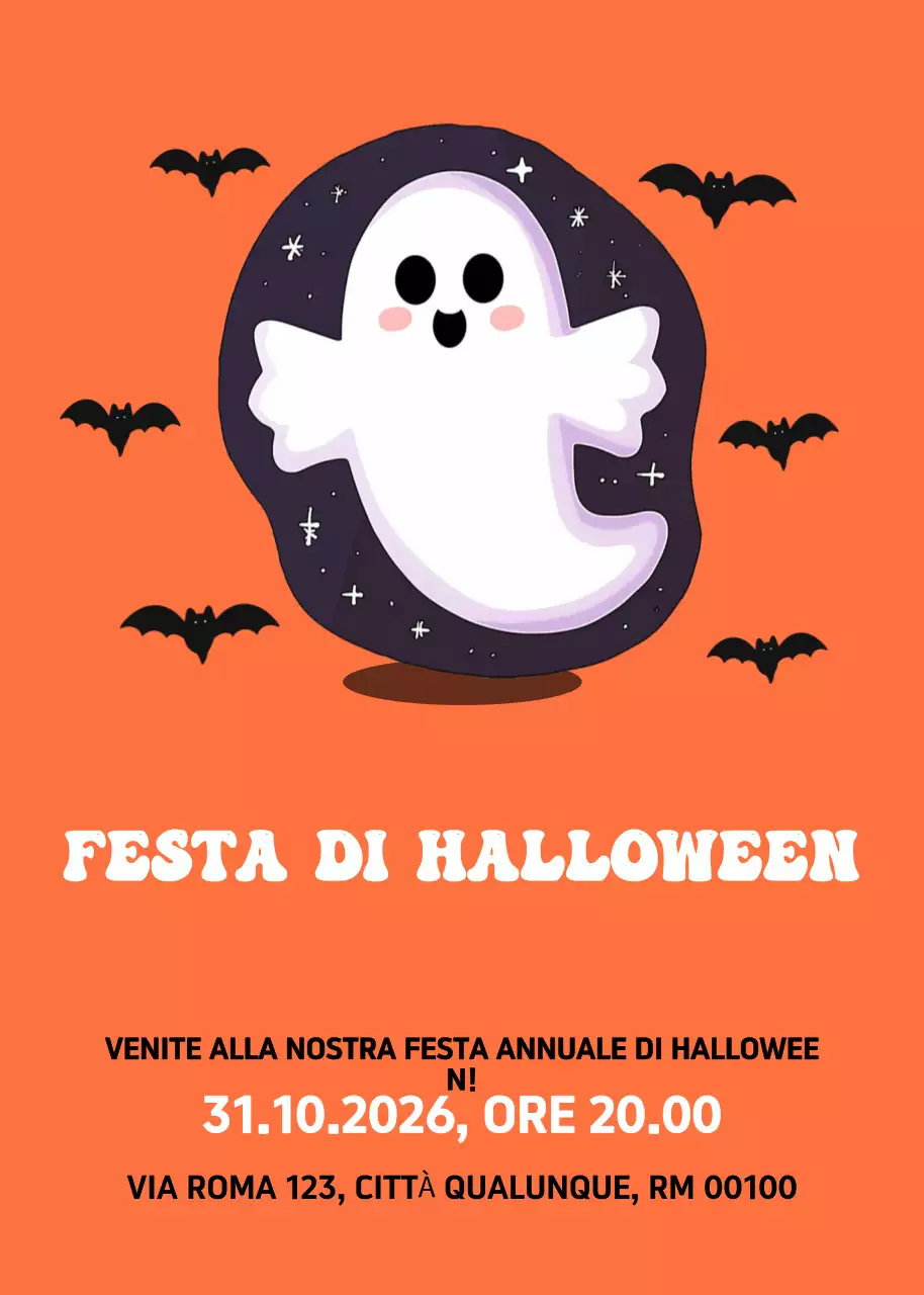 Invito di Halloween retrò arancione