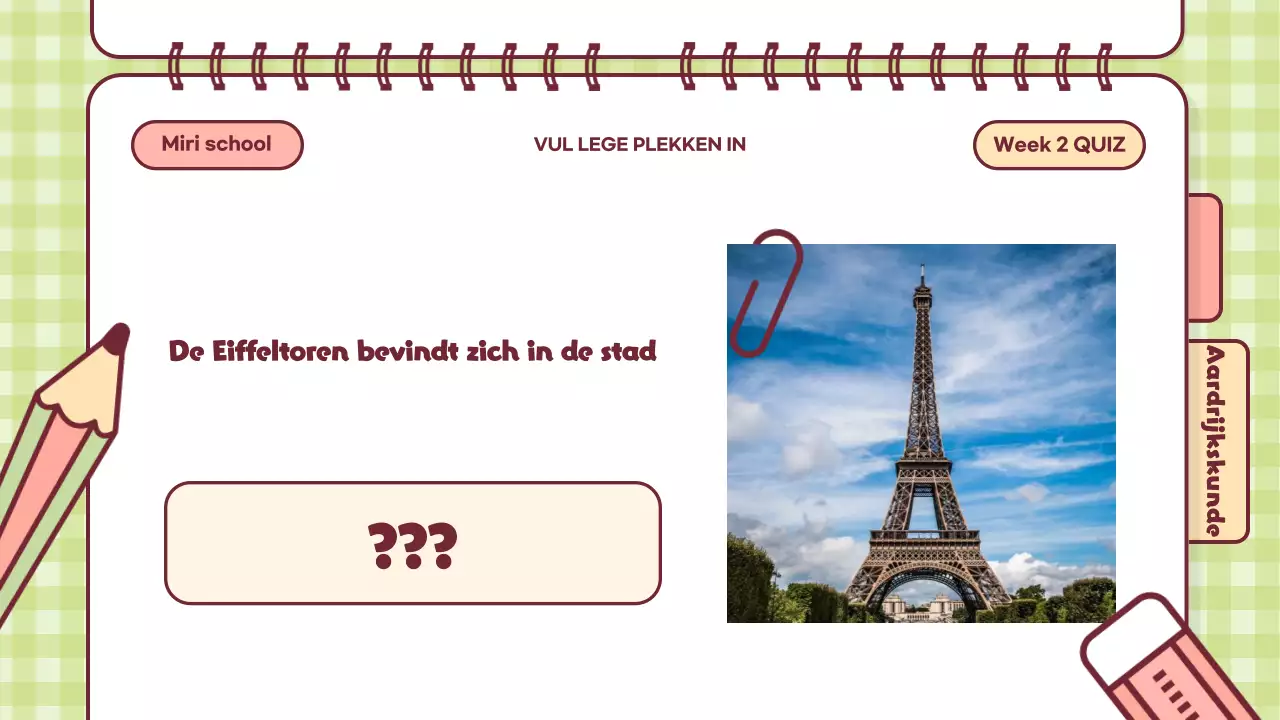 Roze Speelse Quiz Tijd Klas Presentatie