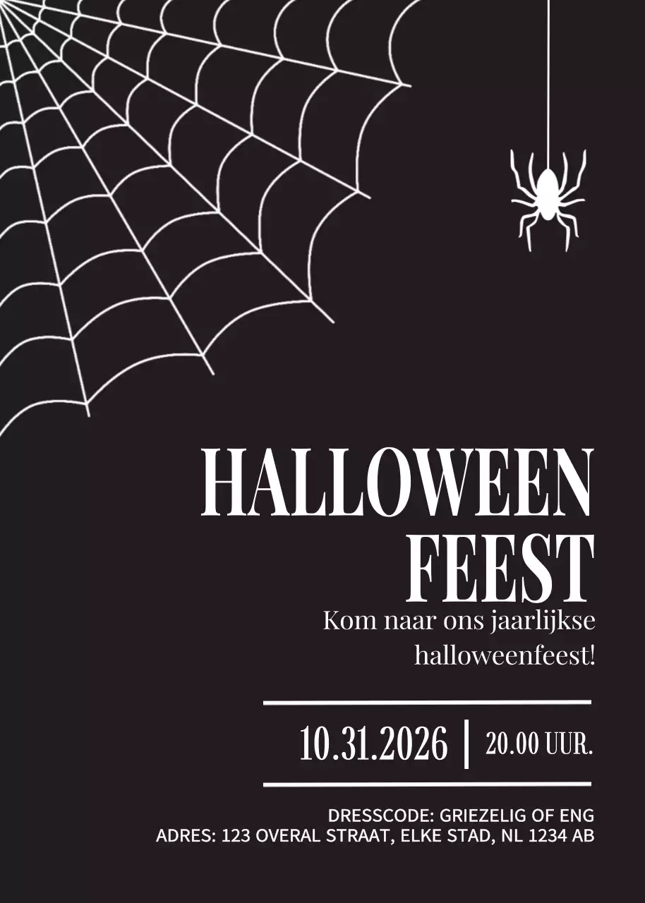 Zwarte gotische Halloween-uitnodiging