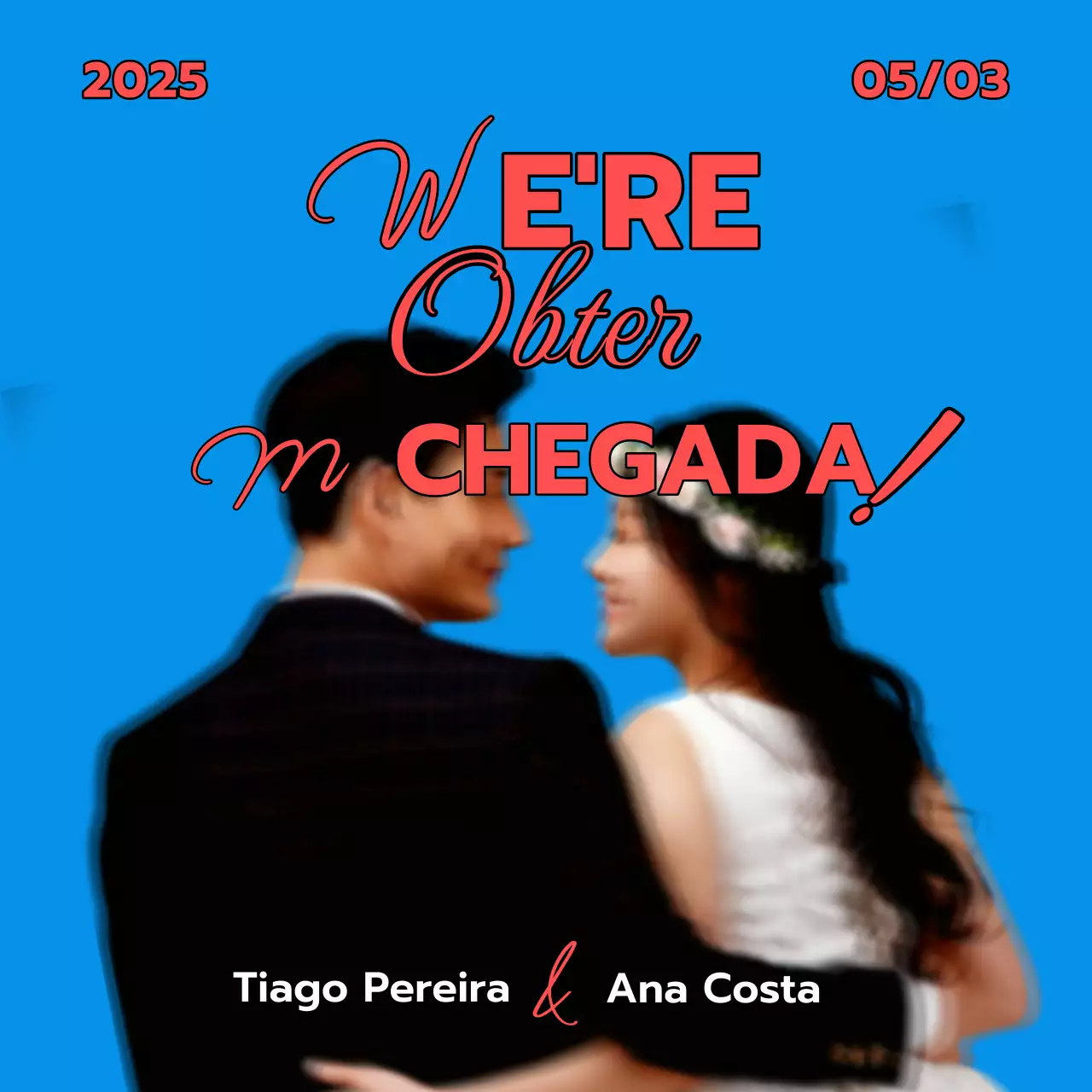 Convite de casamento vintage americano azul