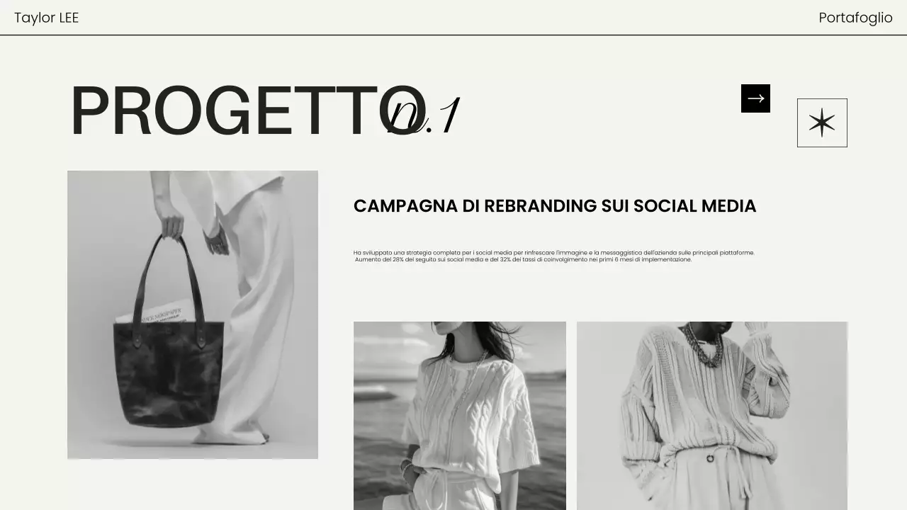 portfolio fotografico nero moderno