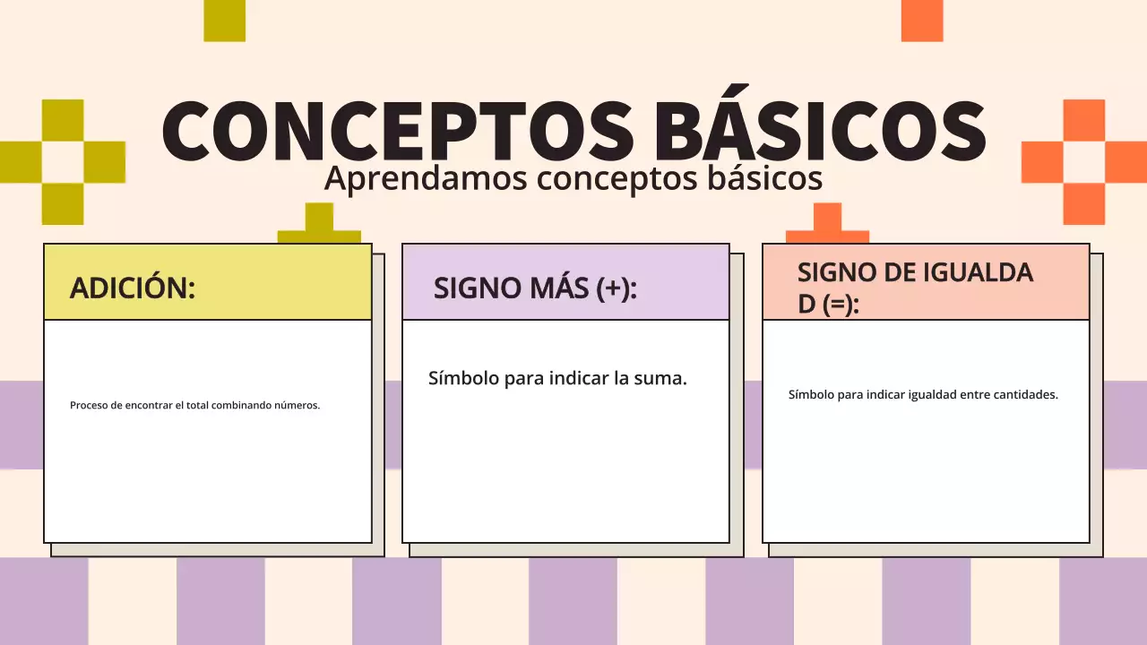 Materiales sencillos y coloridos para la clase de matemáticas