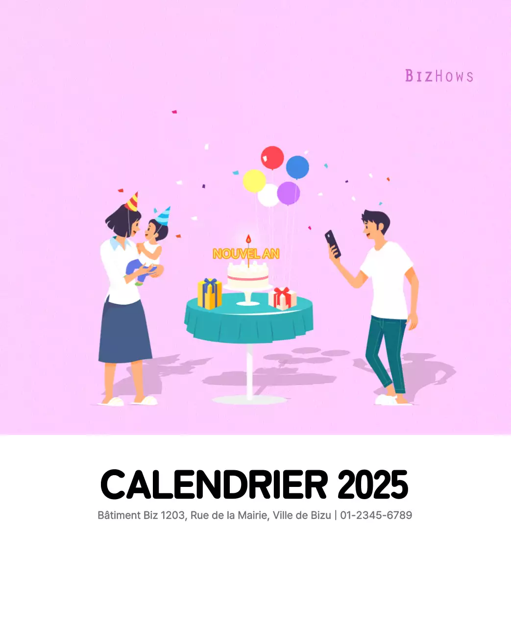 Illustration d'une famille multicolore