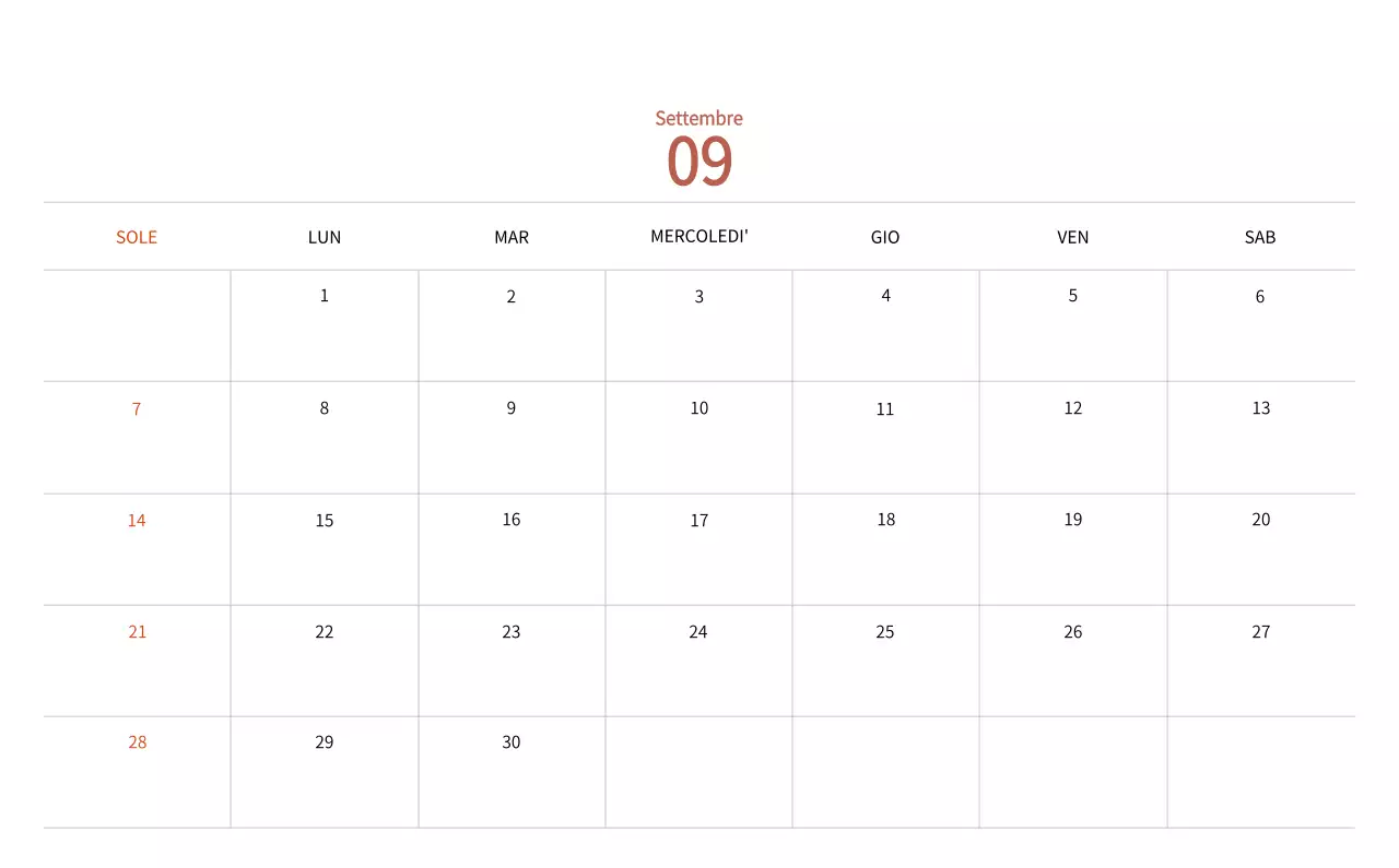 Calendario di Capodanno con una calda illustrazione