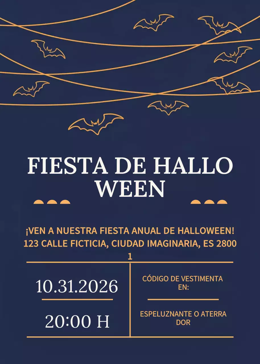 Invitación de Halloween Navy Retro