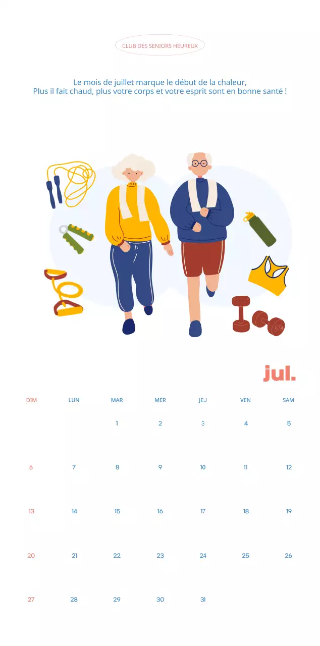Calendrier d'entreprise avec de jolies illustrations
