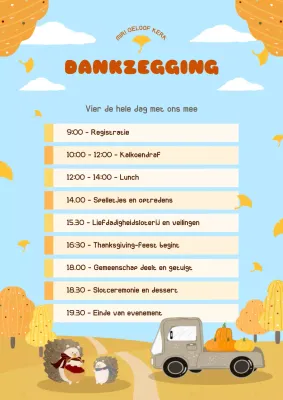 oranje rustieke evenementenplanner voor Thanksgiving