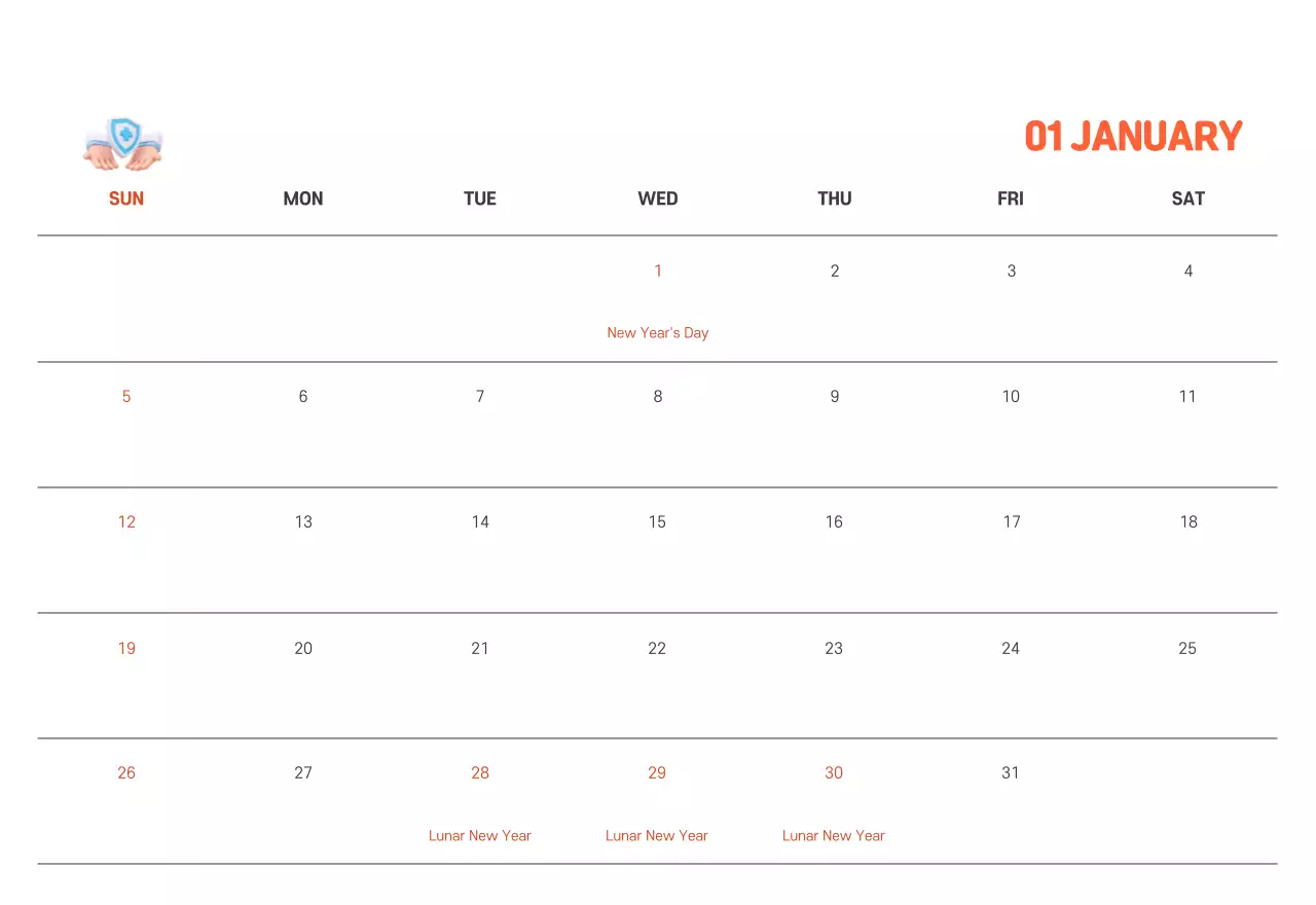 A holiday hospital with health and family themed illustrations and colorful accents
