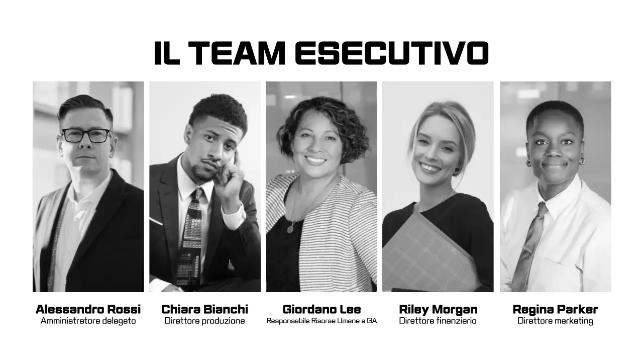 Presentazioni in bianco e nero per la formazione dei dipendenti