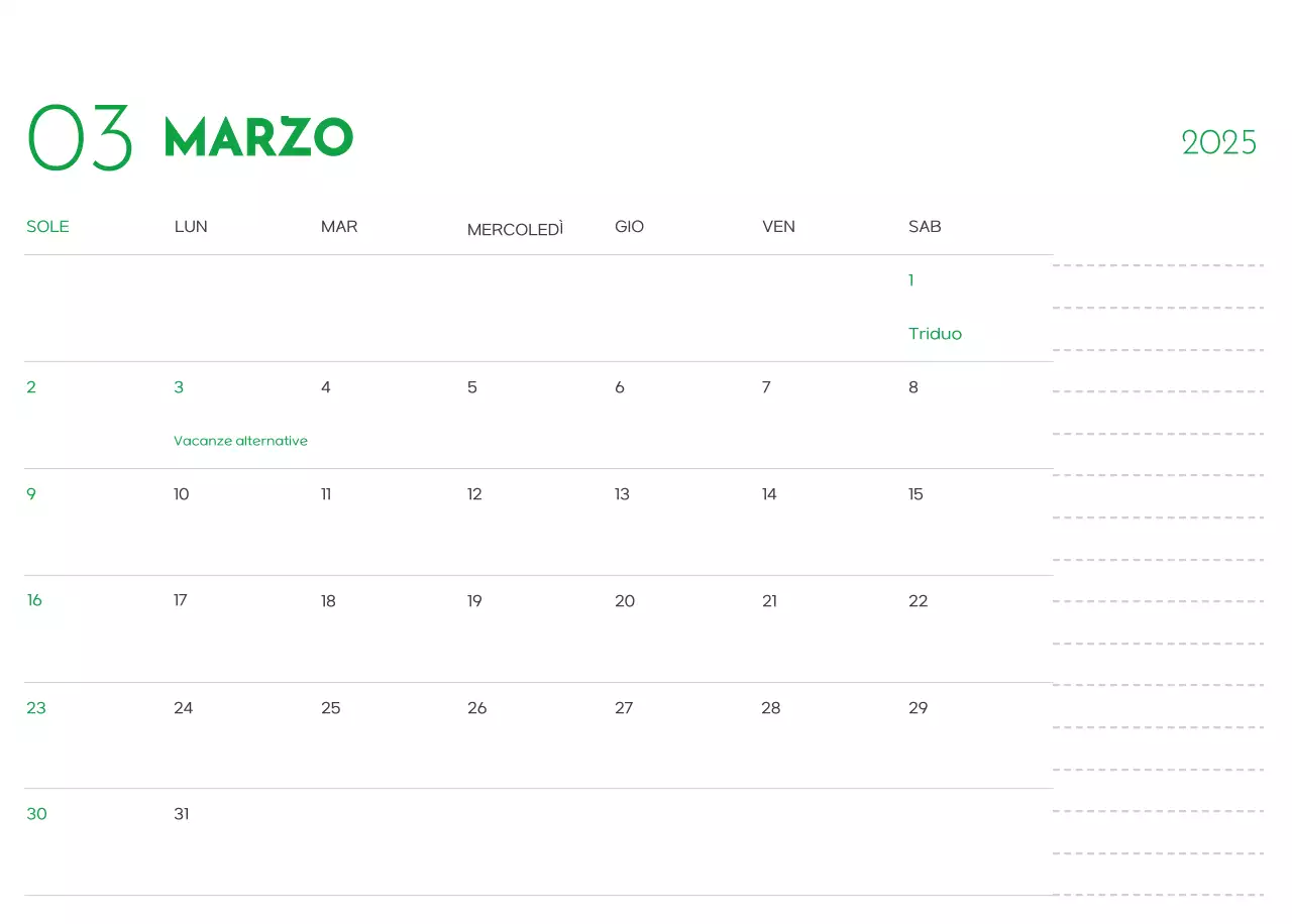 Un calendario con la foto di un cucciolo e un simpatico messaggio in colore verde.
