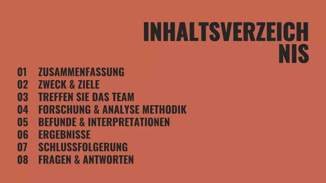 Präsentation des Gruppenprojekts Schwarz und Orange