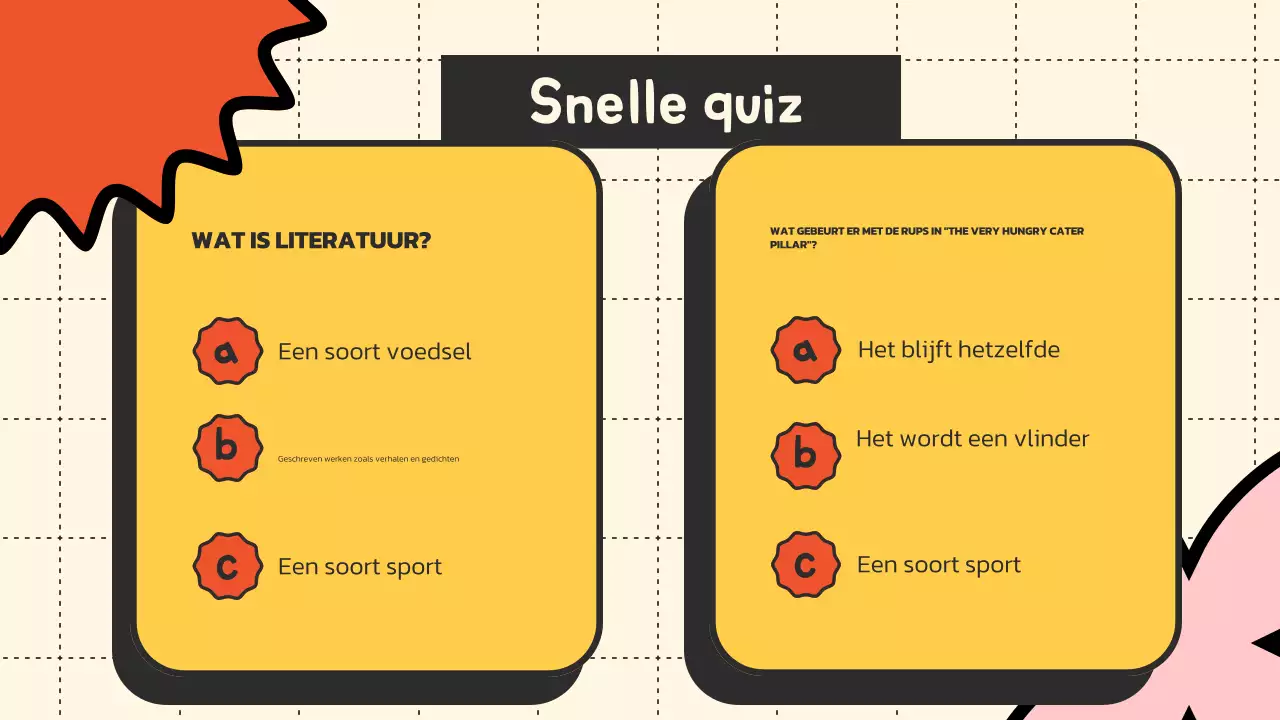 Geel Oranje Illustratief Lesmateriaal Literatuurpresentatie