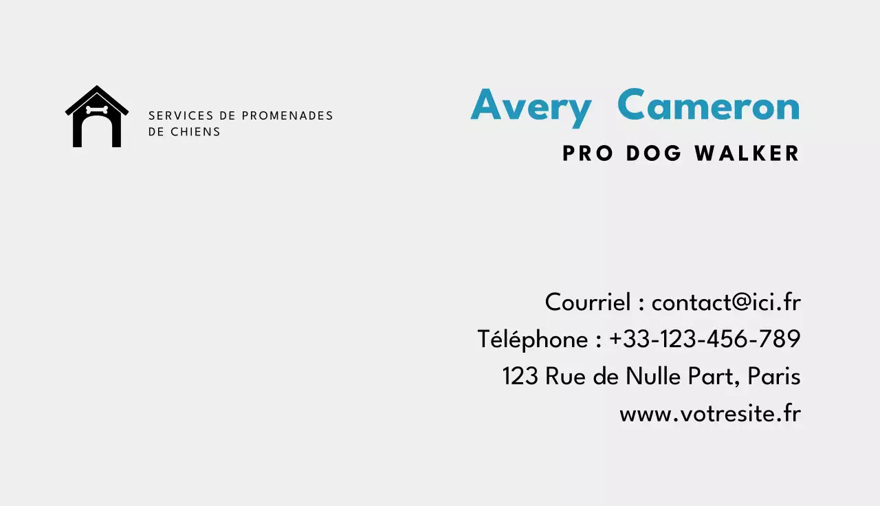 carte de visite minimale blanche