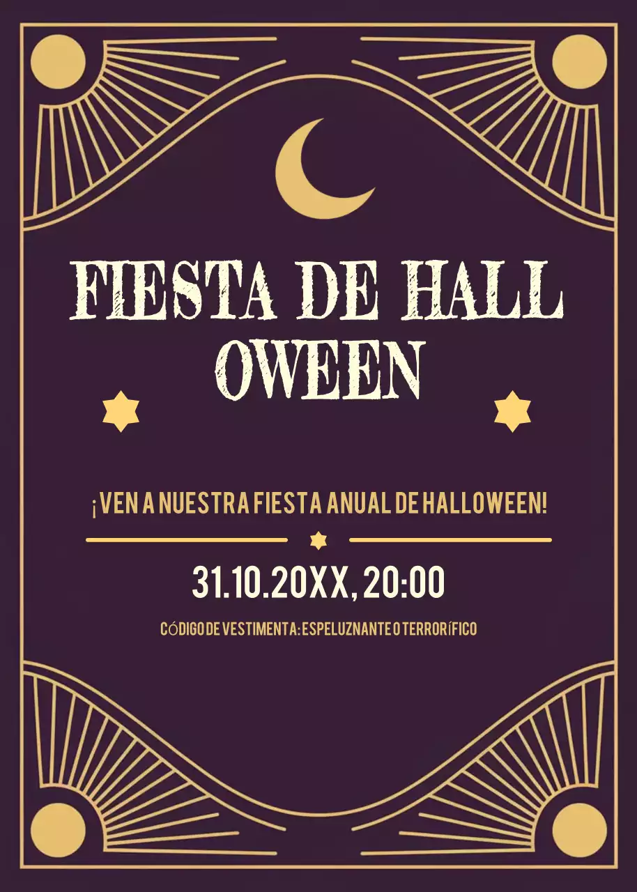 invitación púrpura vintage de Halloween