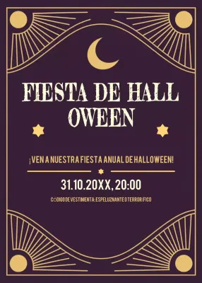 invitación púrpura vintage de Halloween