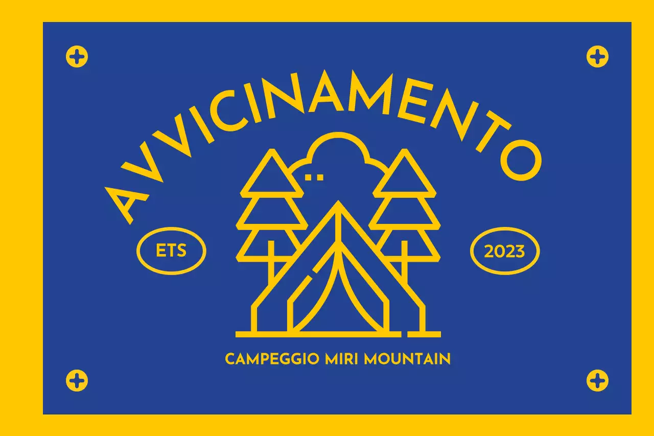 Progettare un campeggio con icone illustrate