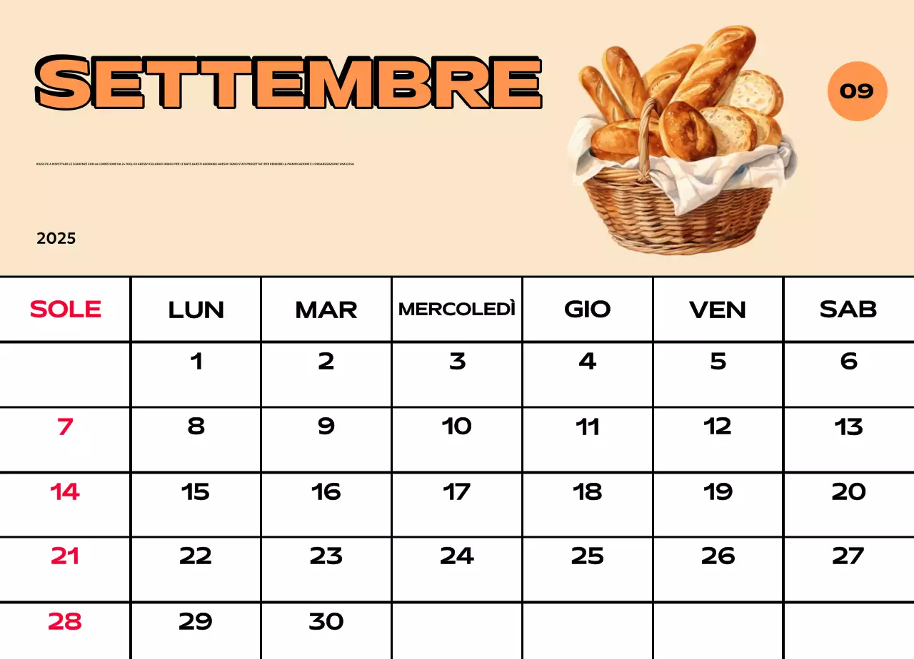 Calendari colorati con una varietà di illustrazioni retrò