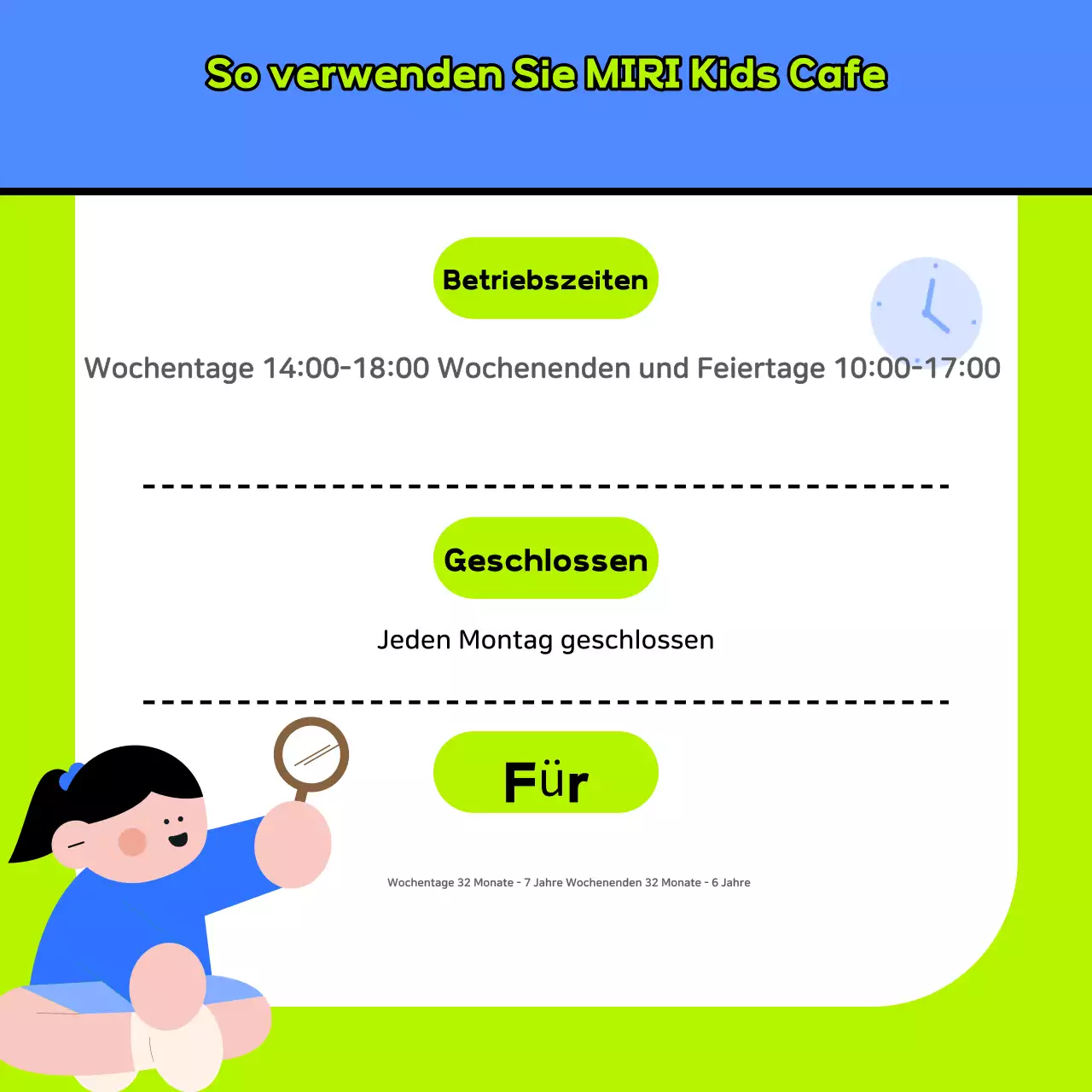 Neujahrsaktion für niedliche Kindercafés