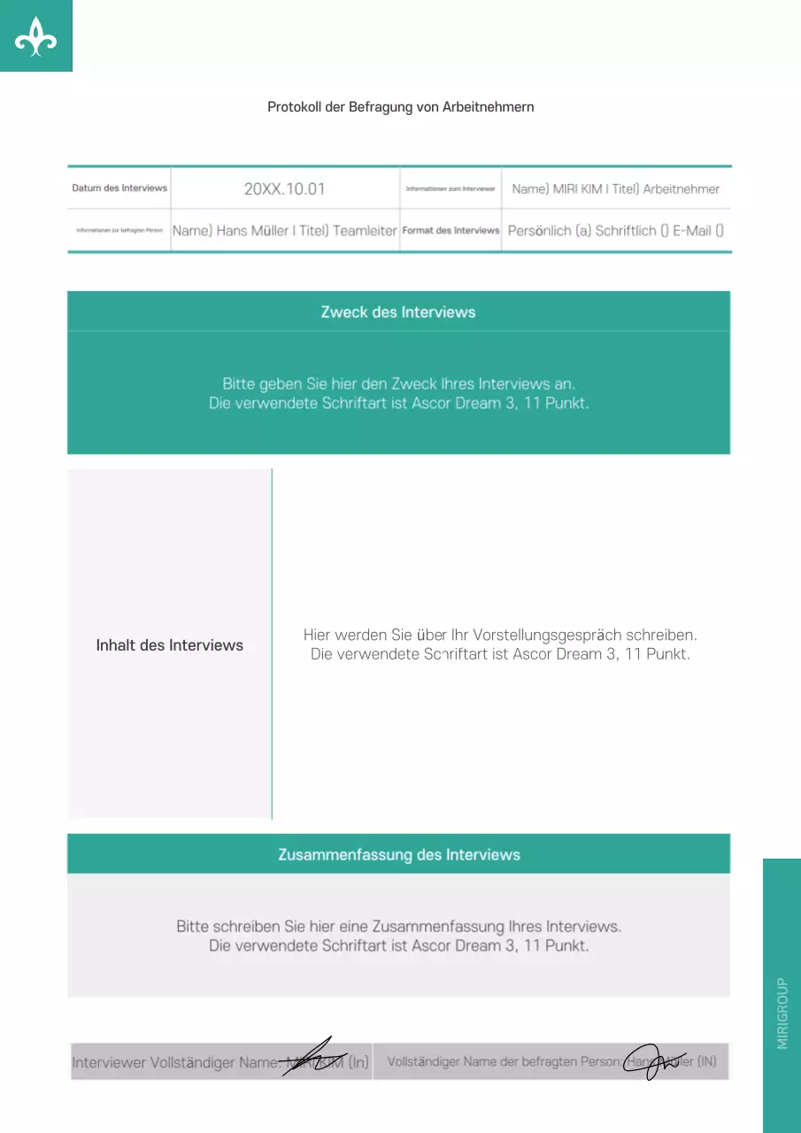 Zusammenfassung Saubere Interviewtranskription