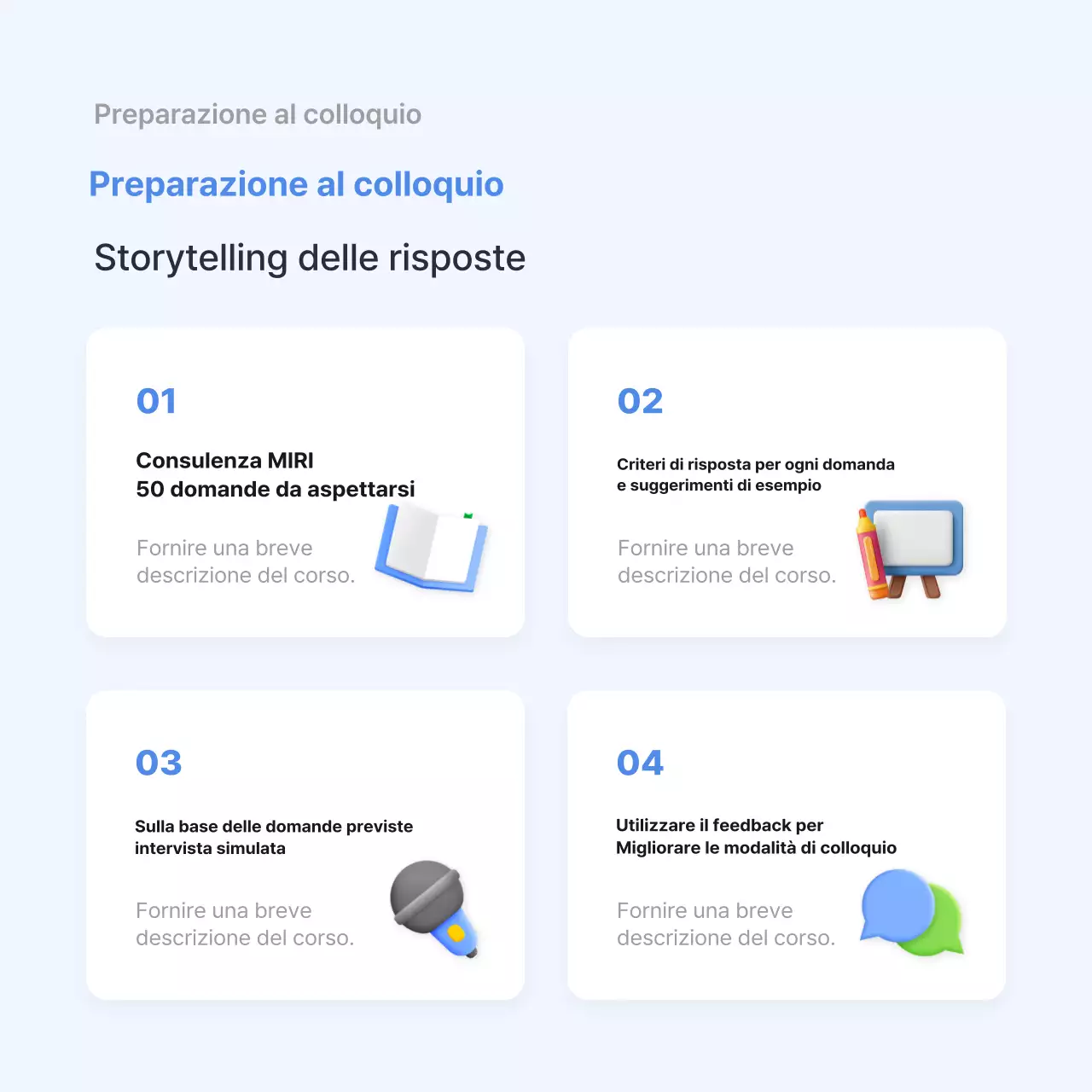 Guida alla preparazione di un colloquio di lavoro semplice e di colore azzurro